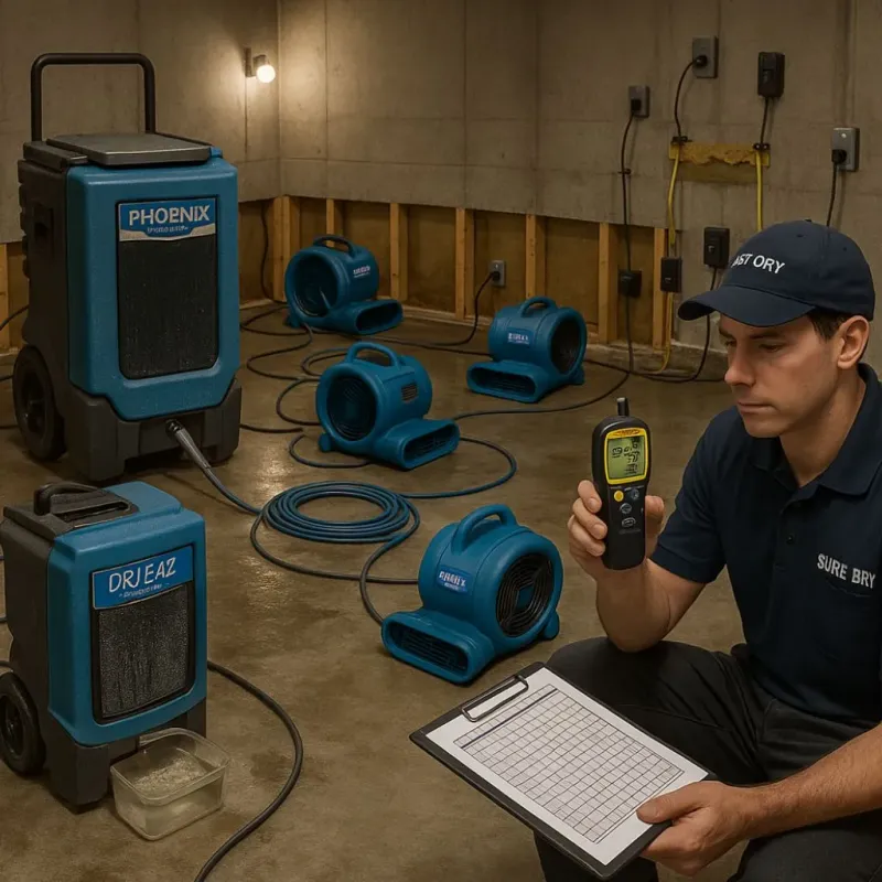 Structural Drying and Dehumidification process in Ackley, IA